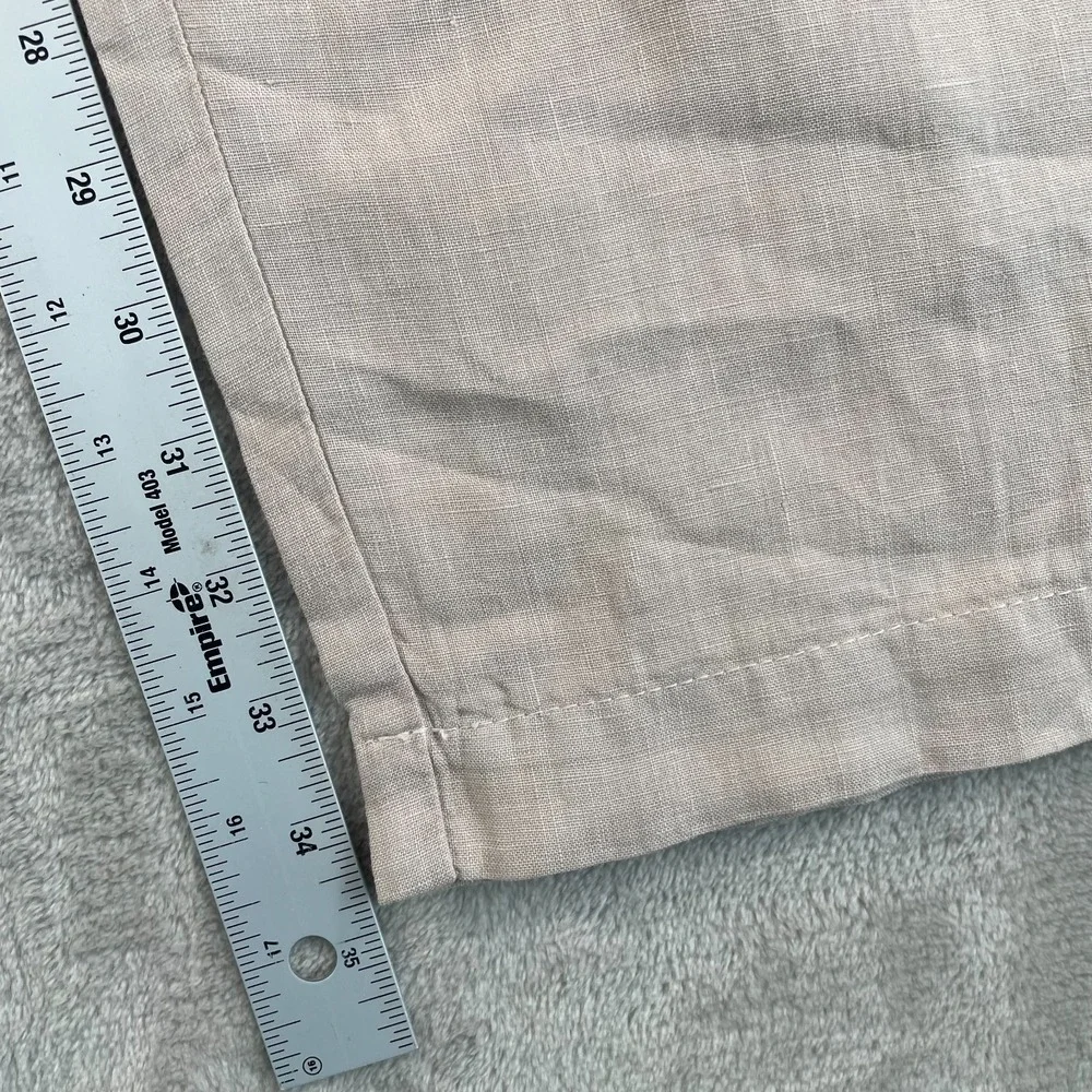 HUGO BOSS Bendo D Cargo Pants Men 34x35 (Tag 32) Beige 100% Linen Designer NWOT